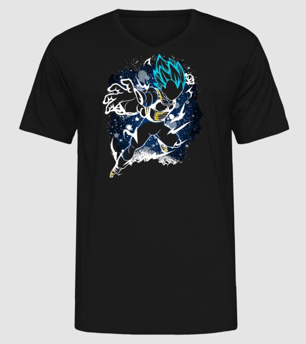 prince vegeta dragonball model negru pe tricou