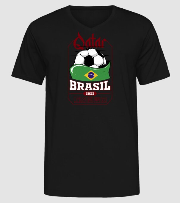 Qatar teams Brasil model negru pe tricou