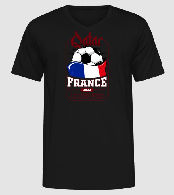 Qatar teams France model negru pe tricou