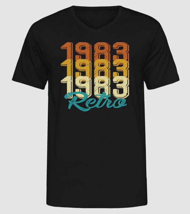 Retro 1983 model negru pe tricou