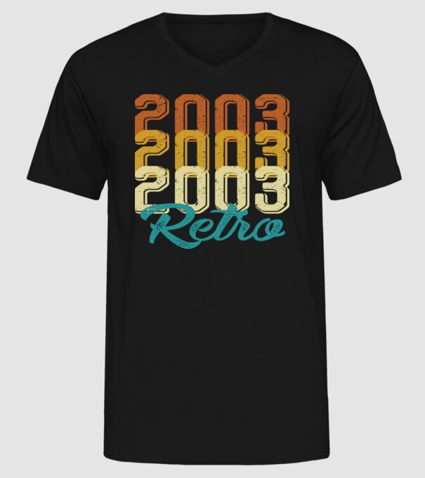 Retro 2003 model negru pe tricou