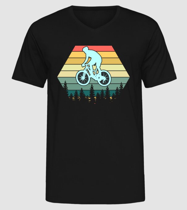 retro mountain bike model negru pe tricou