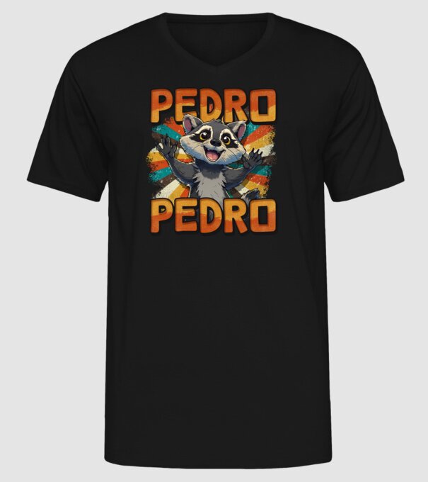 Retro Pedro model negru pe tricou