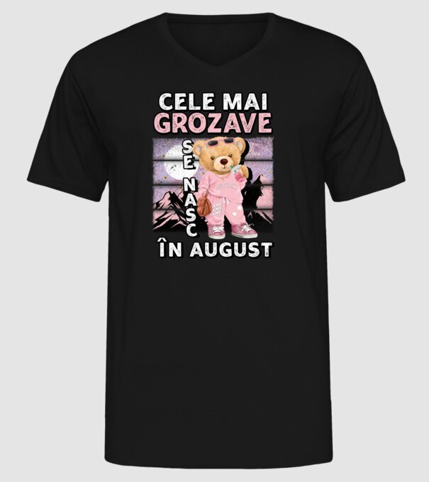 RETRO teddy fetişcană AUGUST model negru pe tricou