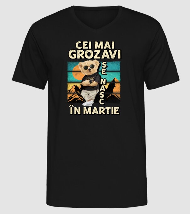 RETRO teddy MARTIE model negru pe tricou