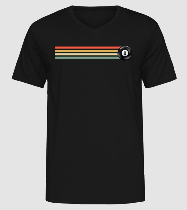 Retro - Vintage 8 ball model negru pe tricou