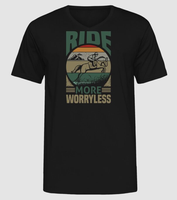 ride more model negru pe tricou