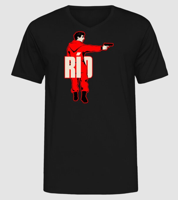 rio la casa de papel model negru pe tricou