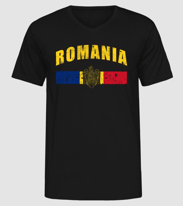 Romania coat of arms model negru pe tricou