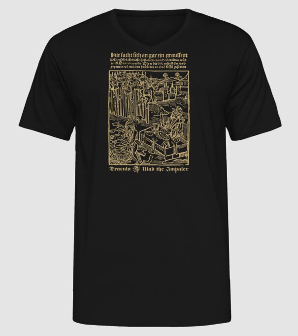România Dracula model negru pe tricou