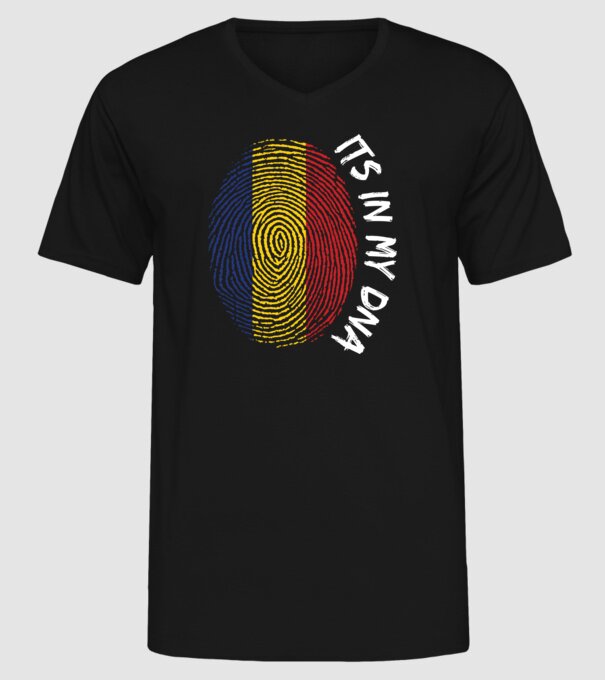 România fingerprint model negru pe tricou