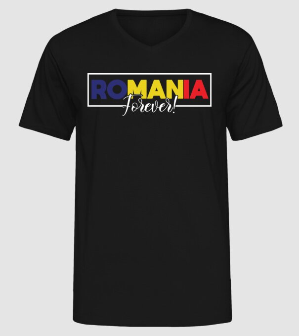 Romania forever model negru pe tricou