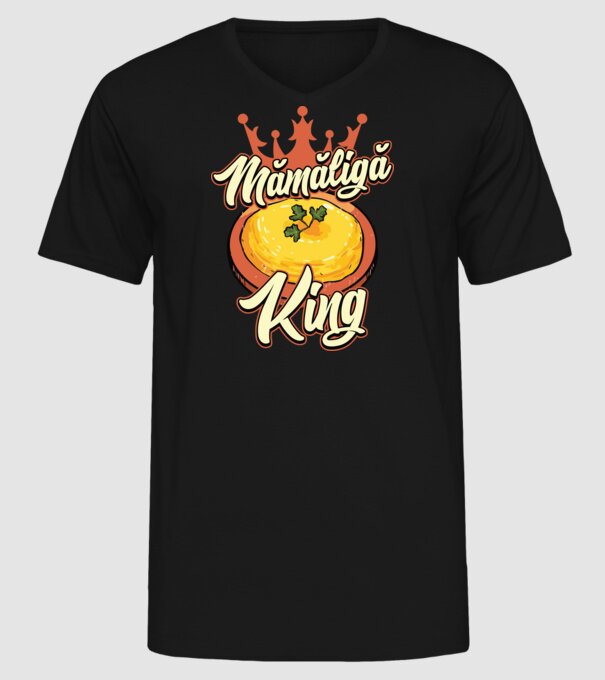România Mămăligă model negru pe tricou