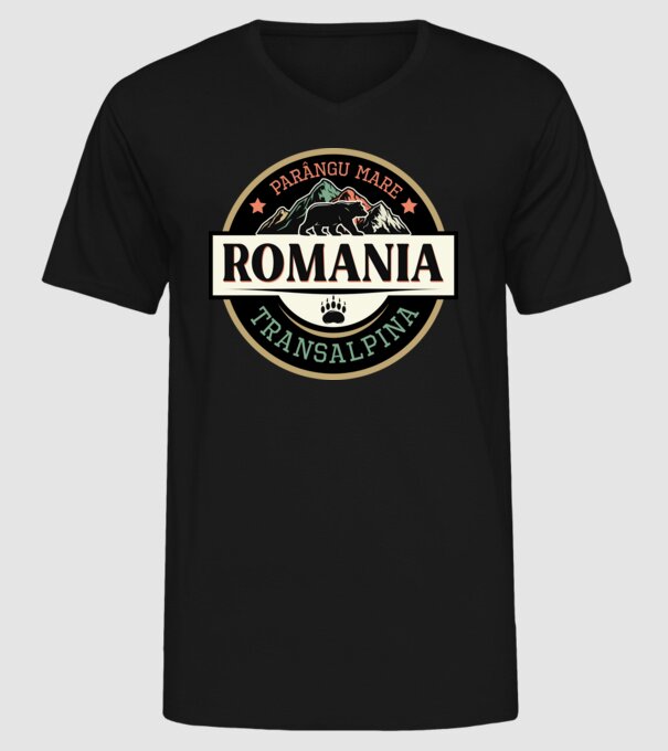România transalpina model negru pe tricou