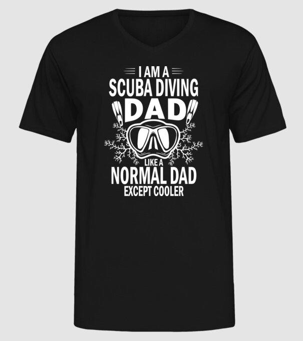Scuba Dad model negru pe tricou