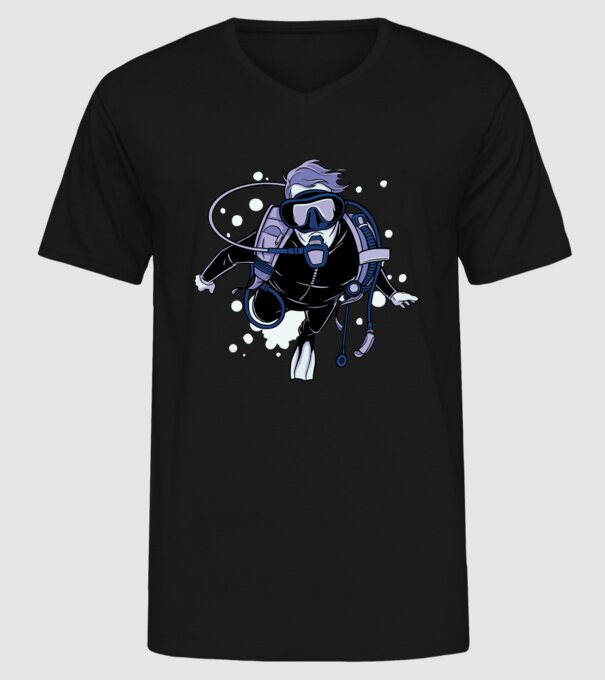 Scuba driver model negru pe tricou