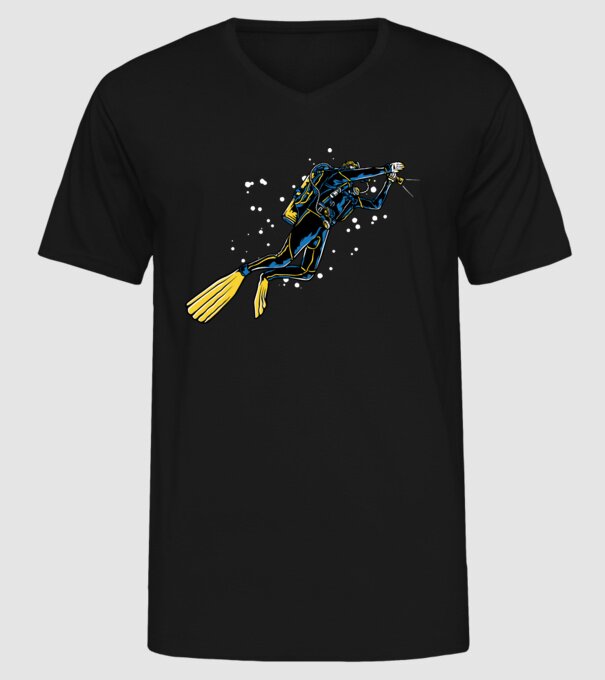 Scuba driver with light model negru pe tricou