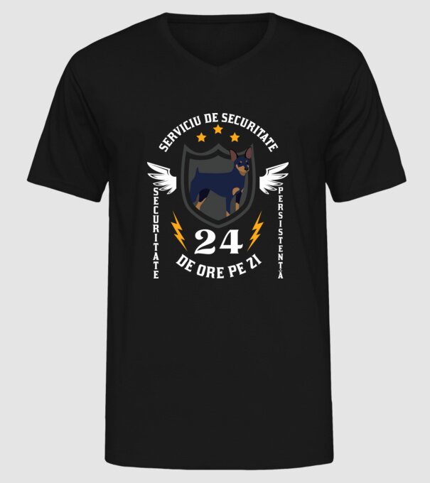 serviciu de securitate - securitate - persistență - 24 de ore pe zi model negru pe tricou