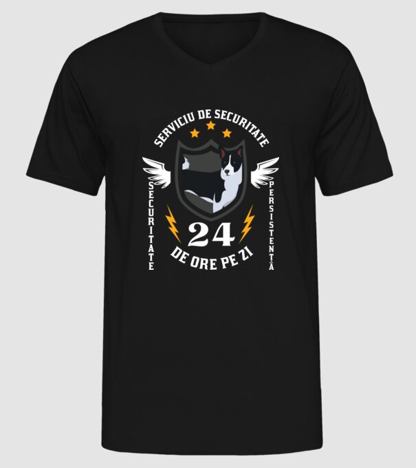 serviciu de securitate - securitate - persistență - 24 de ore pe zi model negru pe tricou