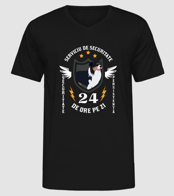 serviciu de securitate - securitate - persistență - 24 de ore pe zi model negru pe tricou