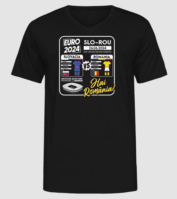 SLO-ROU euro 2024 calendar model negru pe tricou