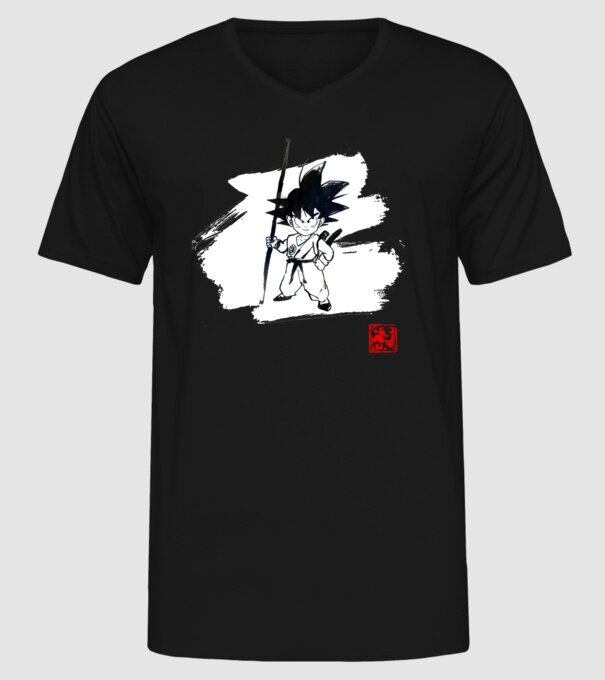 son goku art model negru pe tricou