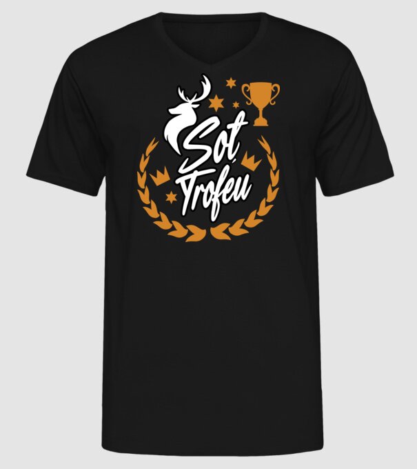 Soț trofeu model negru pe tricou