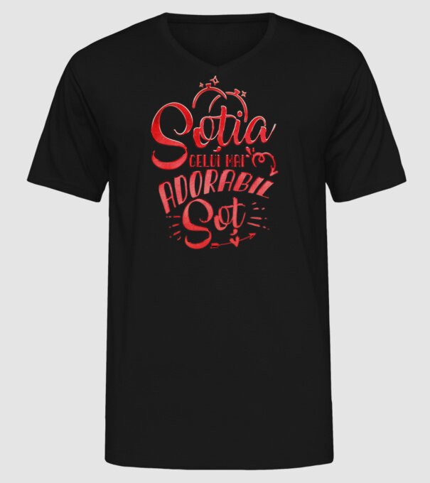Soția celui mai adorabil soț model negru pe tricou