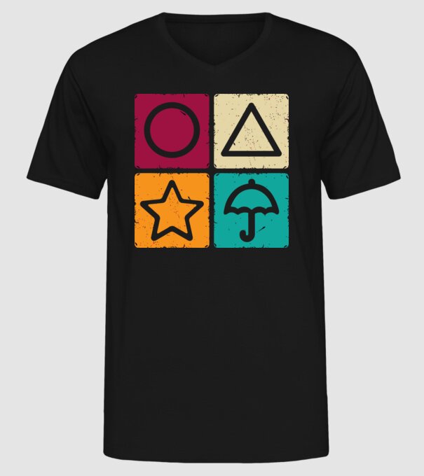 squid game motive game model negru pe tricou
