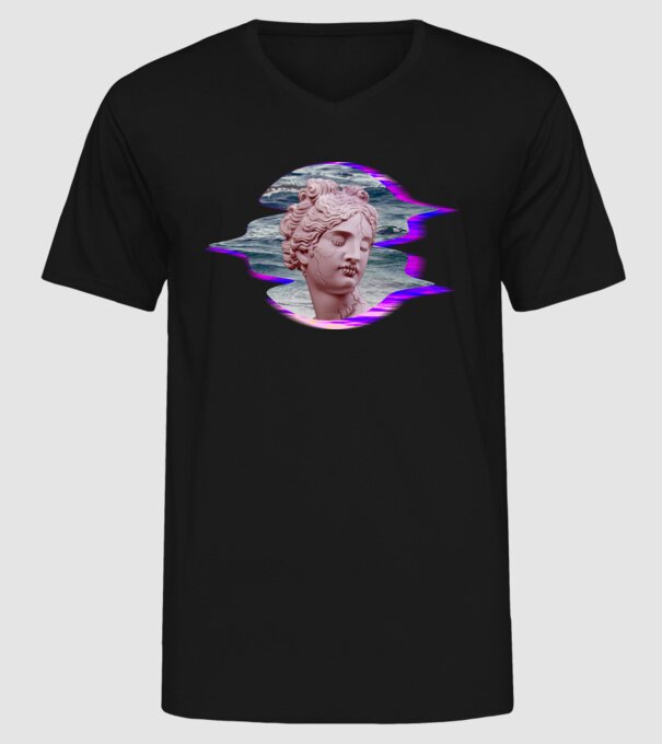 Statue model negru pe tricou