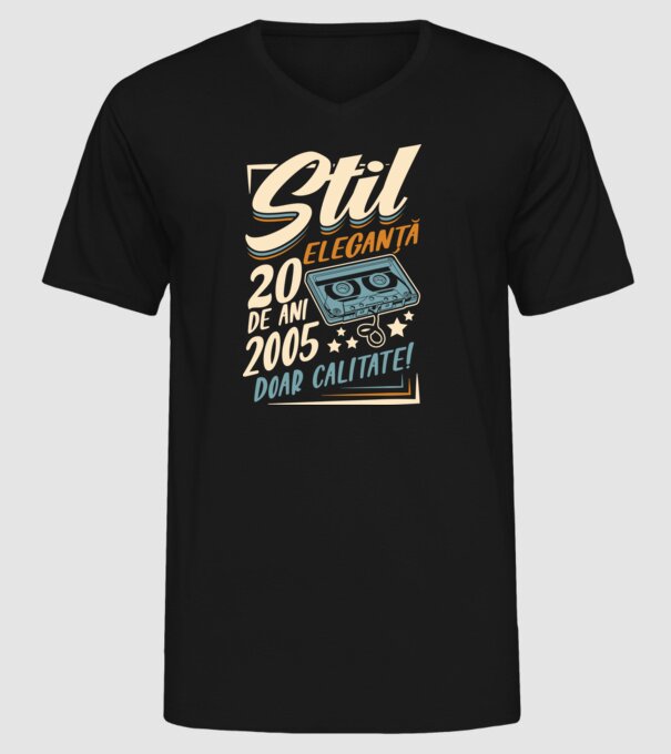 Stil eleganta 2005 model negru pe tricou
