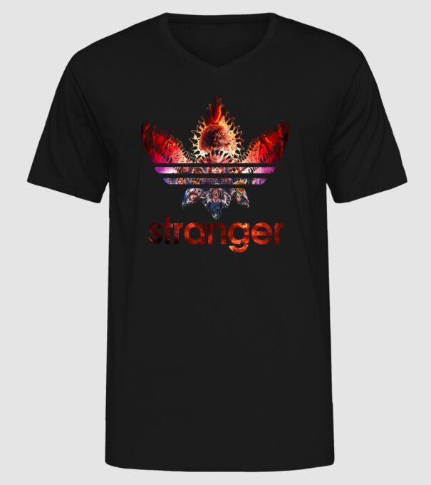 stranger logo poster model negru pe tricou