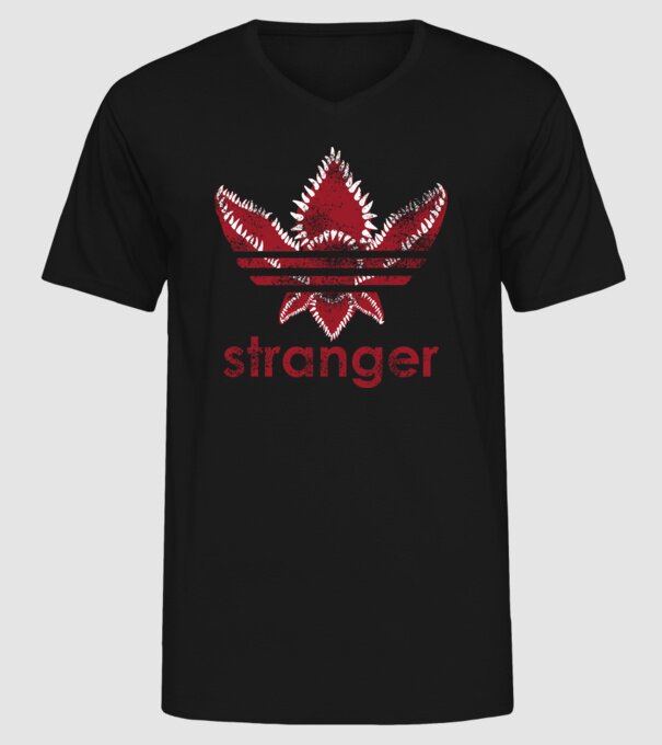 stranger things logo model negru pe tricou