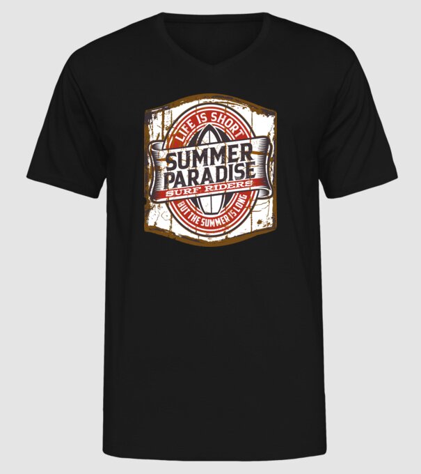 Summer Paradise model negru pe tricou