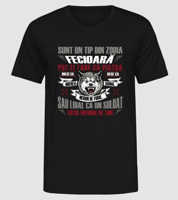 Sunt un tip din zodia Fecioară model negru pe tricou