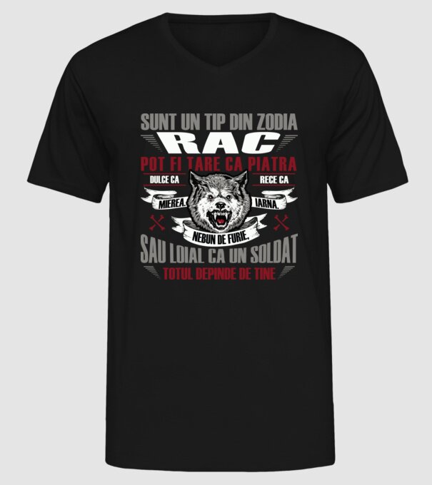 Sunt un tip din zodia Rac model negru pe tricou