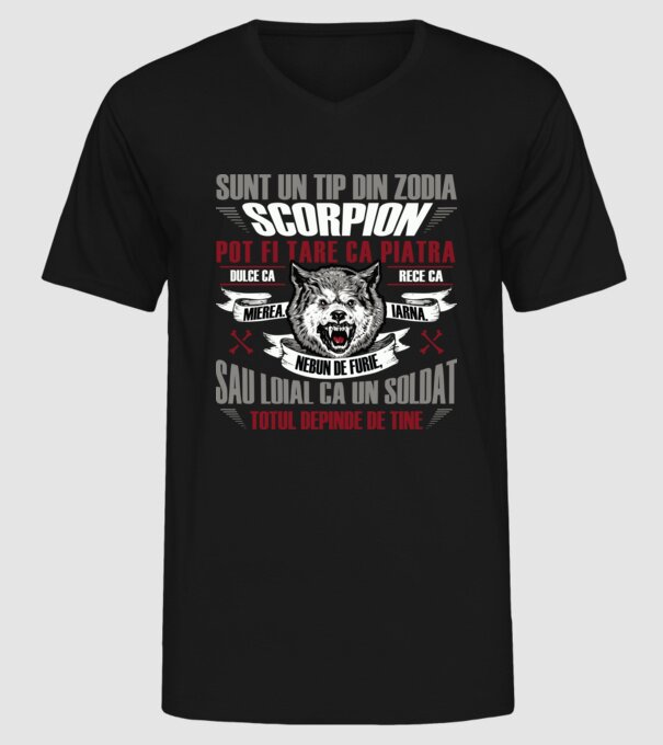 Sunt un tip din zodia Scorpion model negru pe tricou