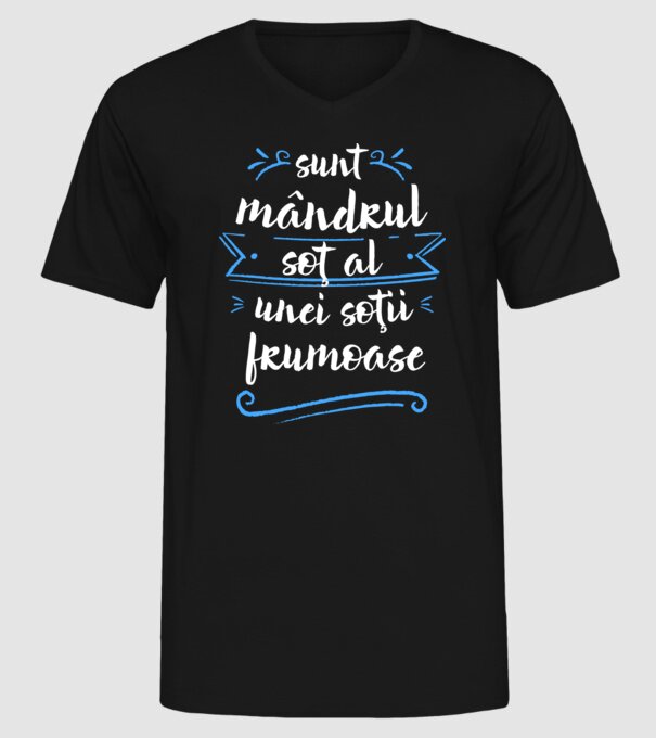 sunt mândrul soț al unei soții frumoase model negru pe tricou