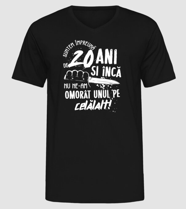 Suntem împreună de 20 ani model negru pe tricou