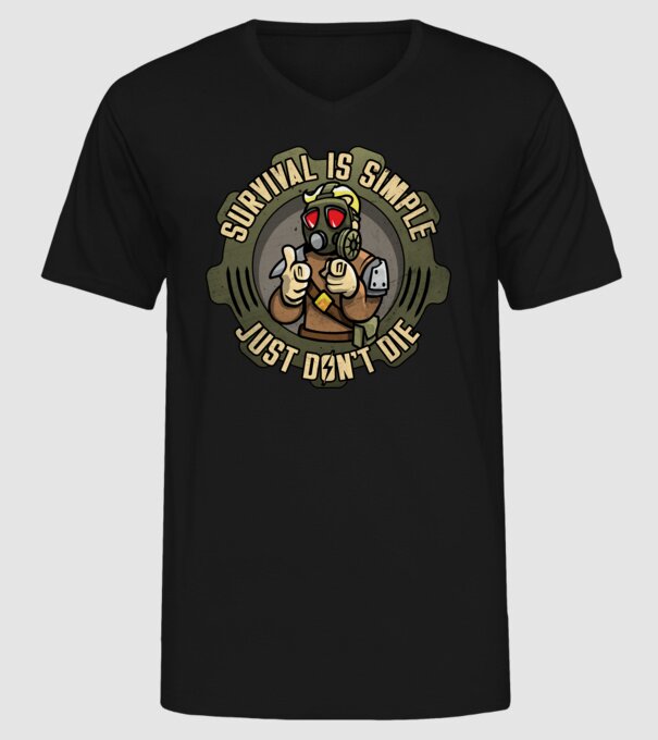 Survival model negru pe tricou