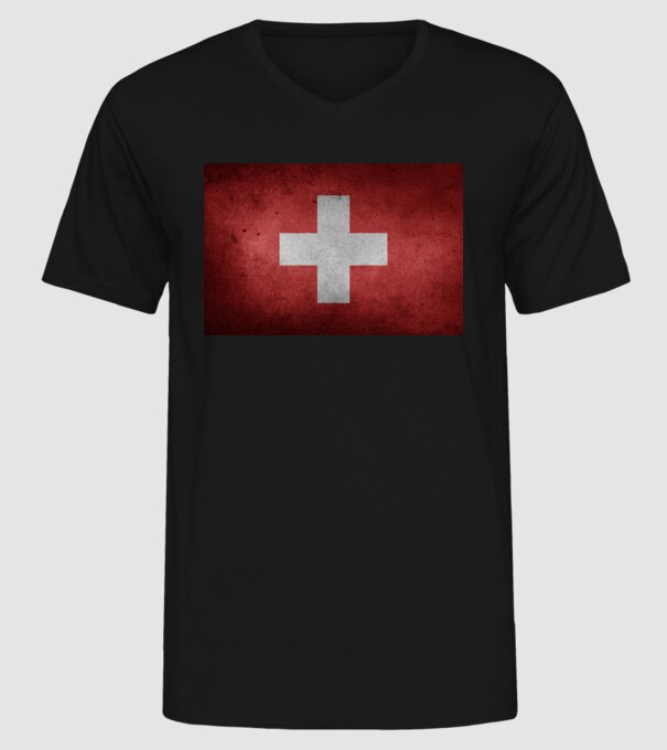 SWITZERLAND model negru pe tricou