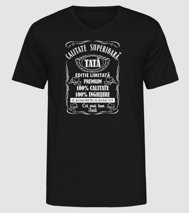 Tată Premium - ediție limitată model negru pe tricou