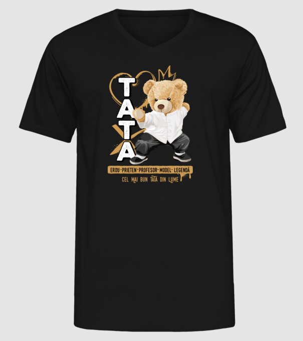 Tati Teddy model negru pe tricou