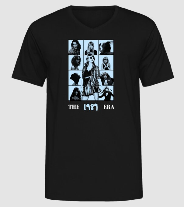Taylor Swift ERAS blue model negru pe tricou