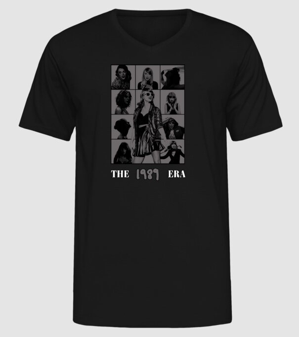 Taylor Swift ERAS grey model negru pe tricou
