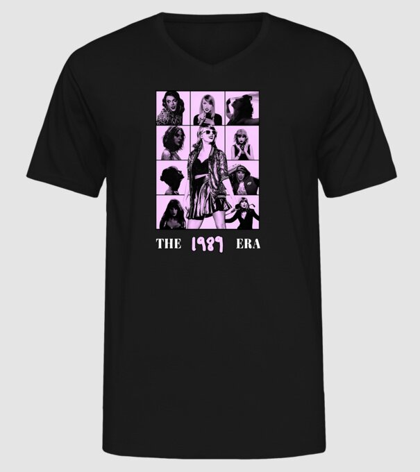 Taylor Swift ERAS lilac model negru pe tricou
