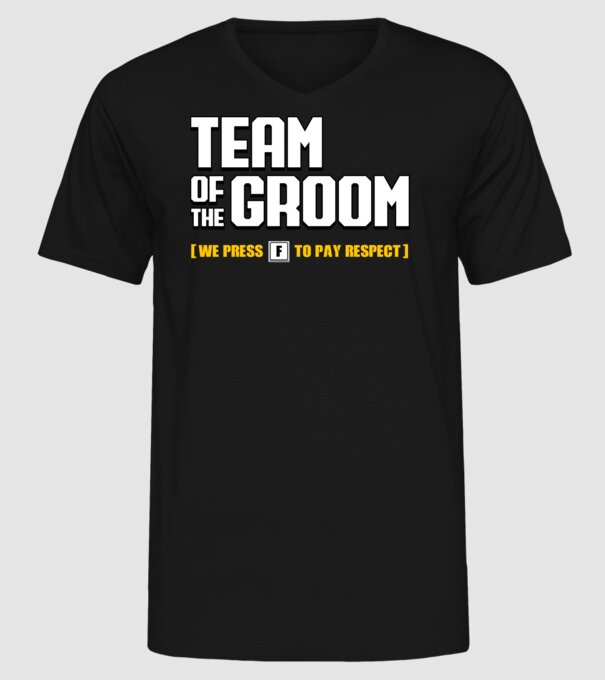 Team of the Groom model negru pe tricou