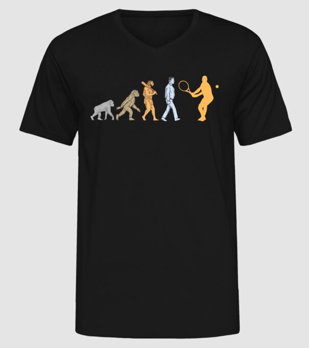 Tennis evolution model negru pe tricou