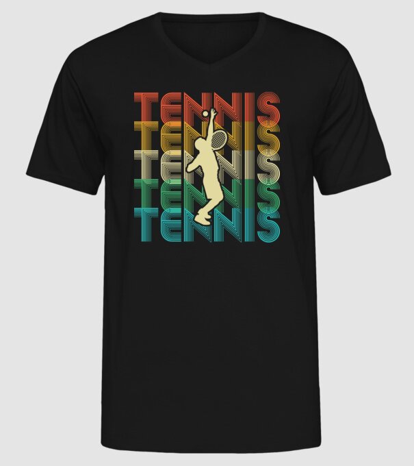 Tennis retro model negru pe tricou