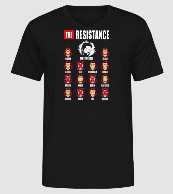 the resistance la casa de papel model negru pe tricou